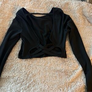 Elegant Black Long Sleeve backless crop Top BRAND NEW NEVER WORN stretchy